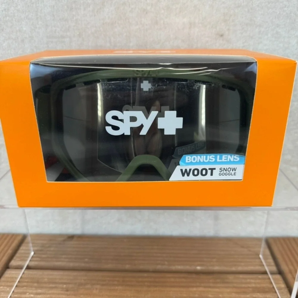 NEW Spy Optic Woot Snow Goggles Colorblock Olive Green Anti-Fog with Bonus Lens